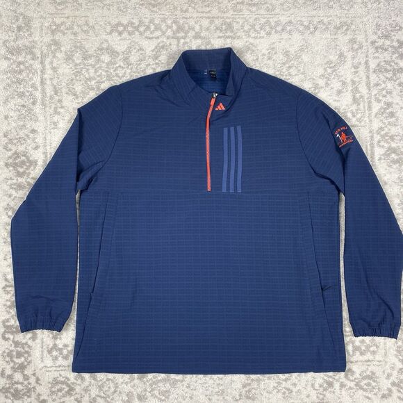Adidas Pullover Blue Wind Dry Pullover Over 1/4 Zip Lone Sleeve Men’s Size 2XL - Picture 1 of 8